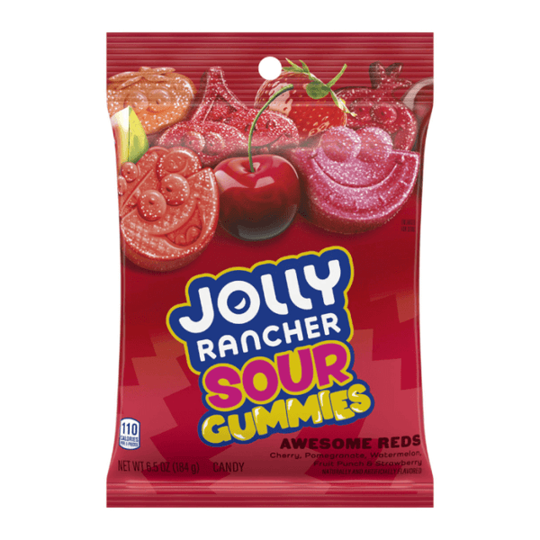 Jolly Rancher Sour Gummies Awesome Reds Candy - 184g